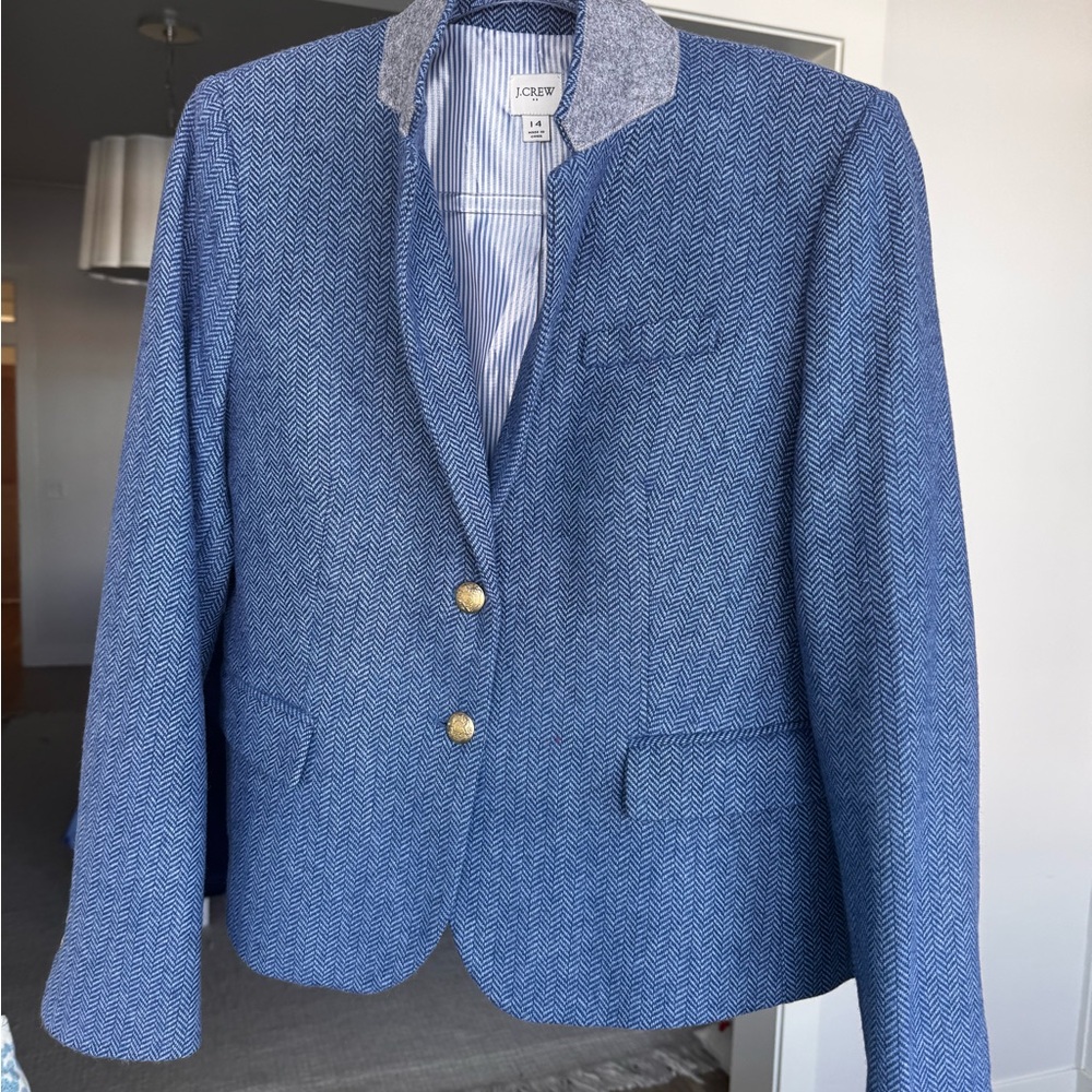 J. Crew Factory Blue Blazer with Gold Buttons